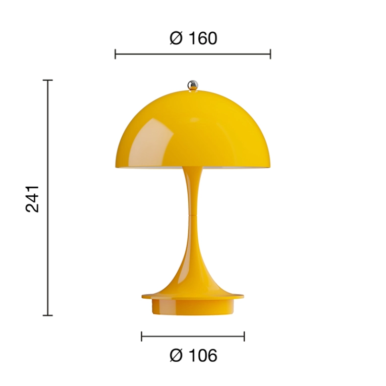 Lampe sans fil PANTHELLA 160 PORTABLE V3 Jaune opaque LOUIS POULSEN