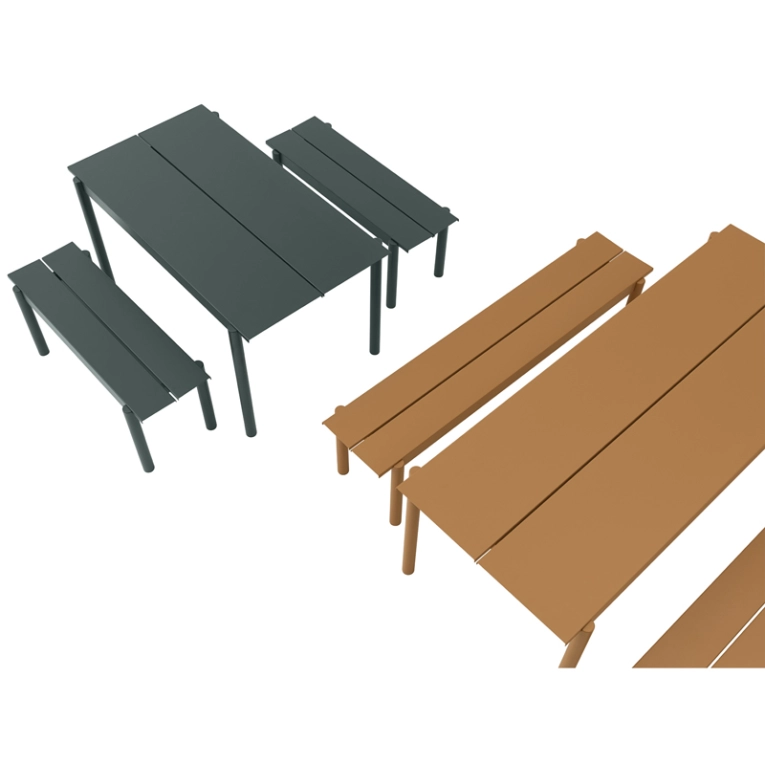Table extérieur LINEAR STEEL Vert foncé MUUTO