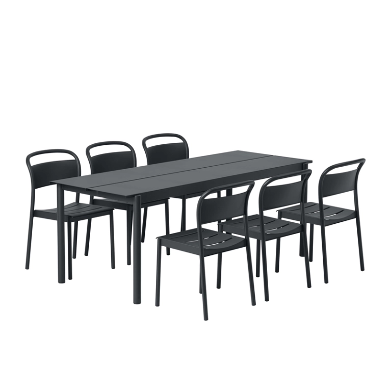 Chaise extérieur LINEAR STEEL Orange brulé MUUTO