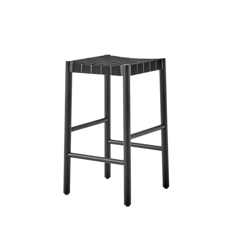 Tabouret haut BETTY Noir/ assise noire AND TRADITION