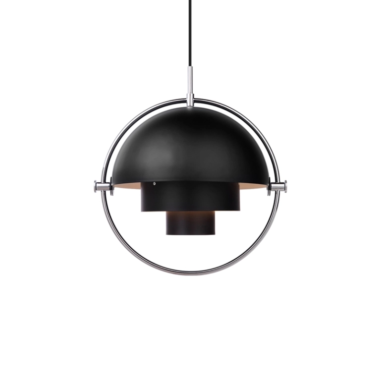 Suspension MULTI-LITE Chrome/ noir GUBI