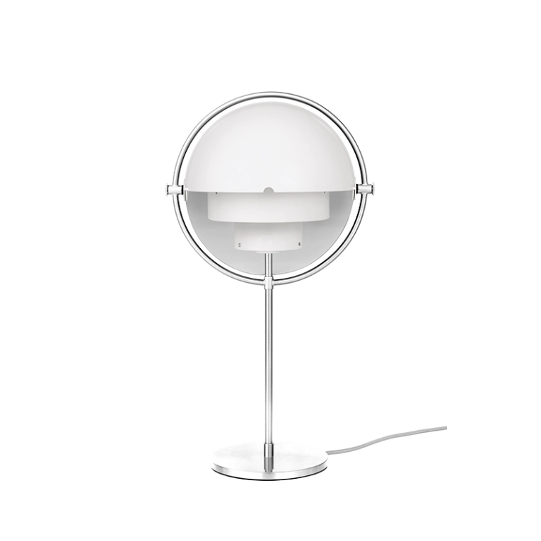 Lampe à poser MULTI-LITE Chrome/ blanc GUBI