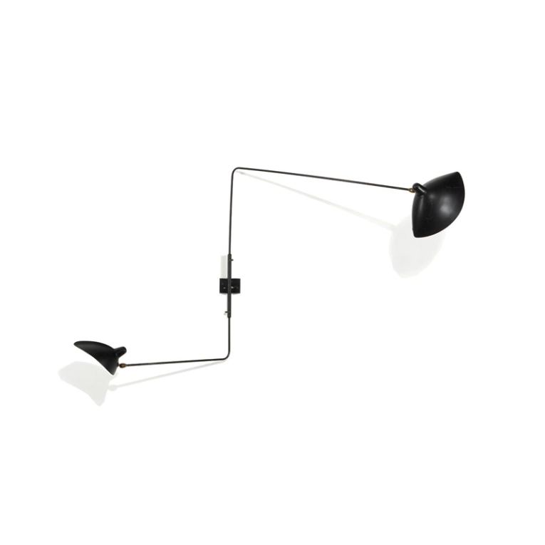 Applique Applique 2 bras Noir SERGE MOUILLE