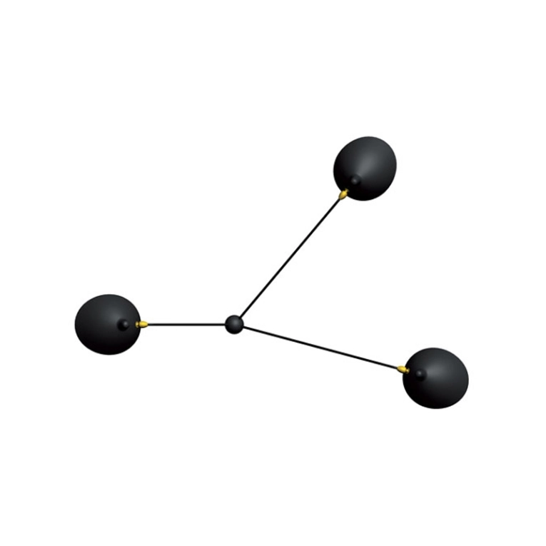 Suspension Plafonnier ARAIGNEE 3 bras Noir SERGE MOUILLE