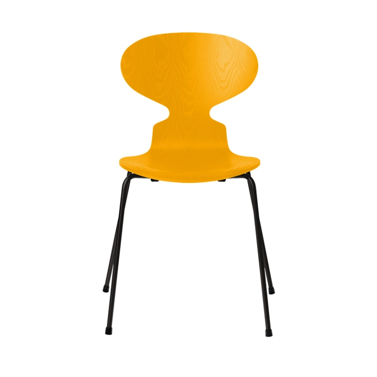 Chaise FOURMI 4 PIEDS Frêne teinté Jaune FRITZ HANSEN