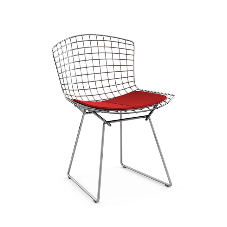 Chaise BERTOIA avec galette d'assise Rouge KNOLL