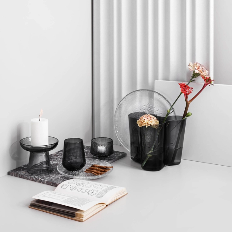 Vase Vase AALTO H 16 Gris foncé IITTALA