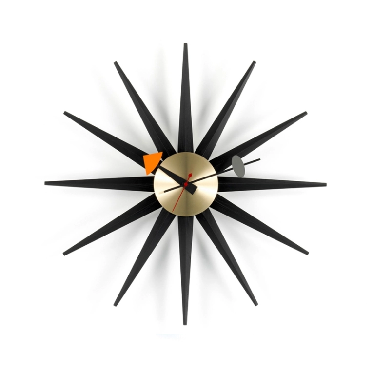 Horloge Horloge SUNBURST CLOCK Noir VITRA
