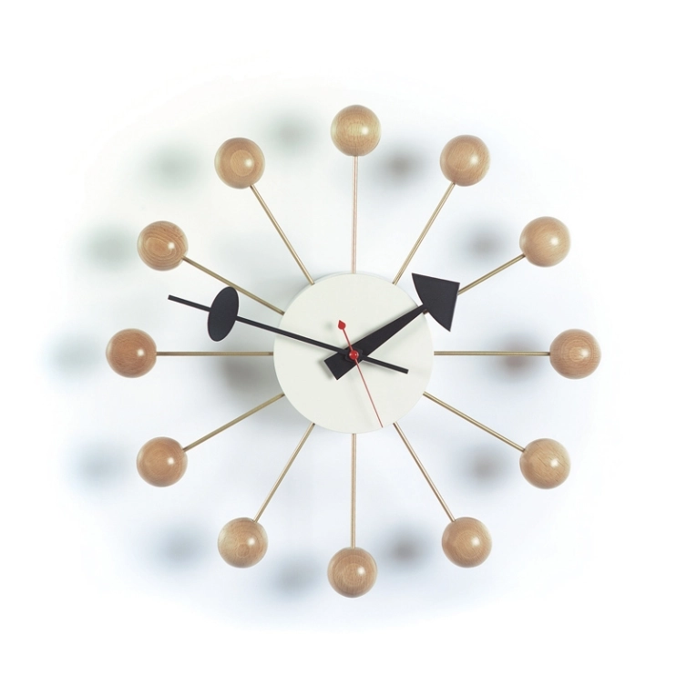 Horloge Horloge BALL CLOCK Bois naturel VITRA