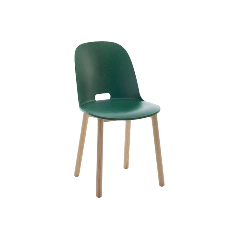 Chaise ALFI dossier haut Vert EMECO