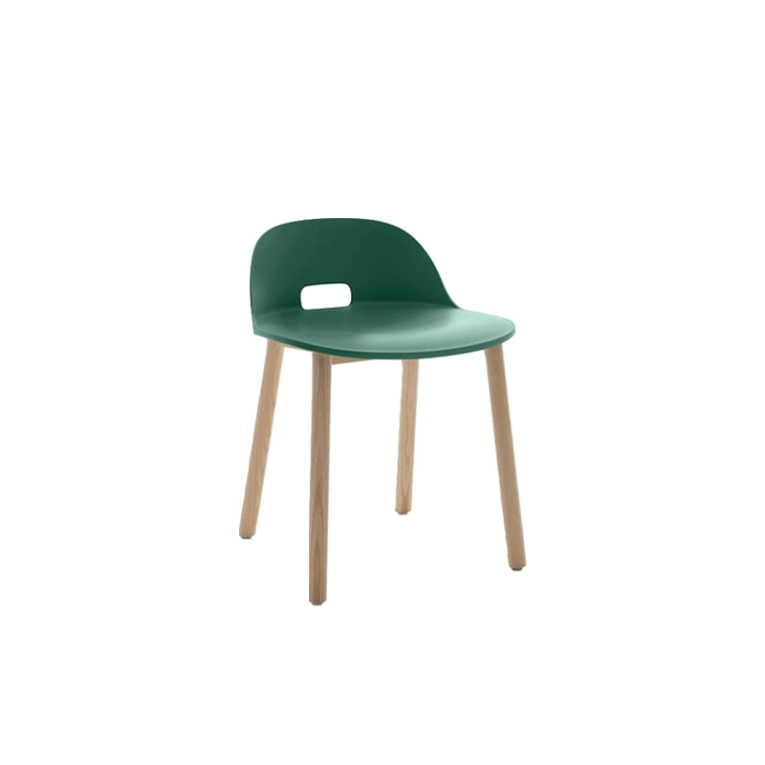 Chaise ALFI dossier bas Vert EMECO