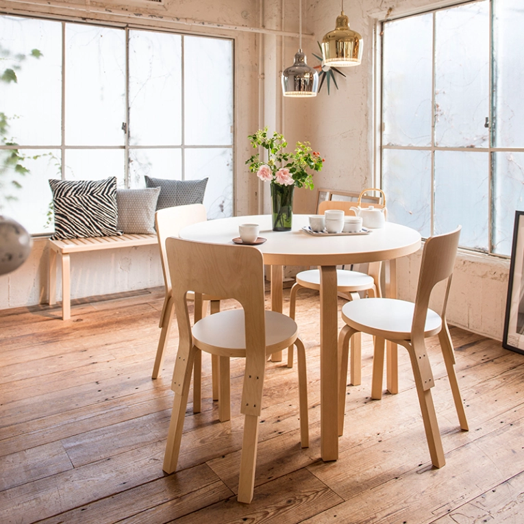 Chaise 66 Bouleau / Blanc ARTEK