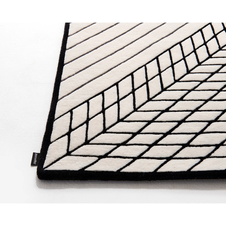 Tapis Tapis QUADERNA 50 Blanc et noir ZANOTTA