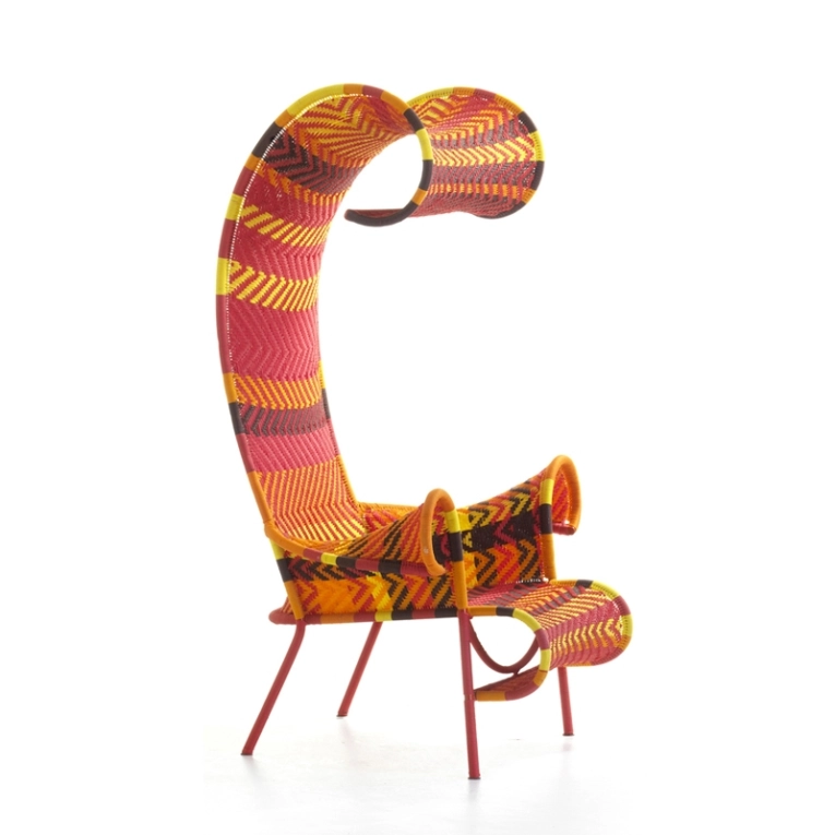 Fauteuil M'AFRIQUE - SHADOWY Rouge, orange, jaune MOROSO