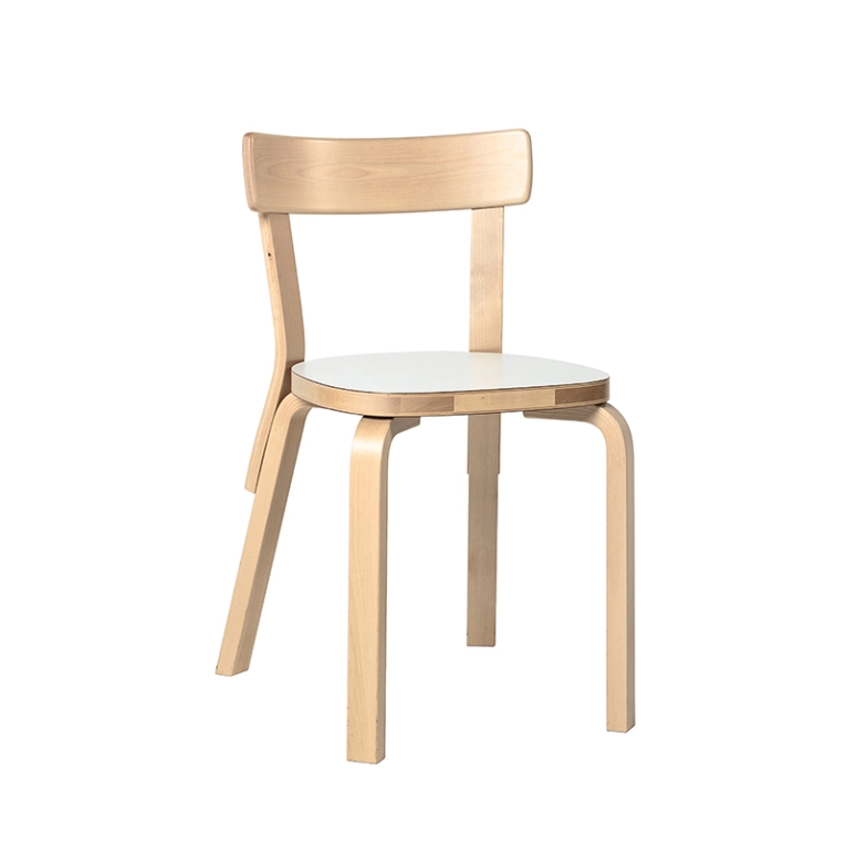 Chaise 69 Bouleau / Blanc ARTEK