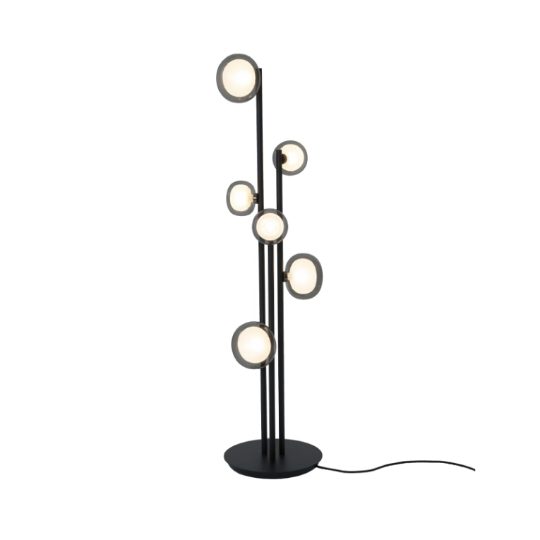 Lampadaire NABILA 552.66 Chrome noir / verre fumé TOOY
