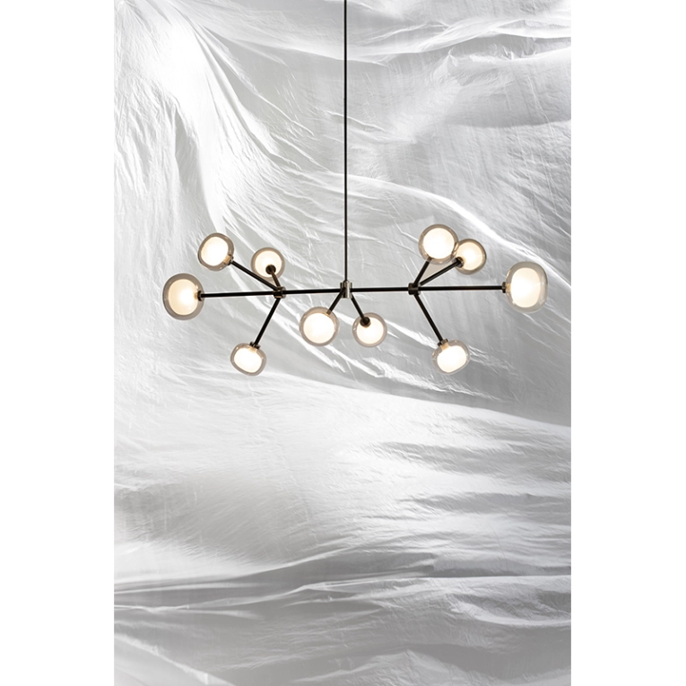 Suspension NABILA 552.10 Chrome noir / verre fumé TOOY