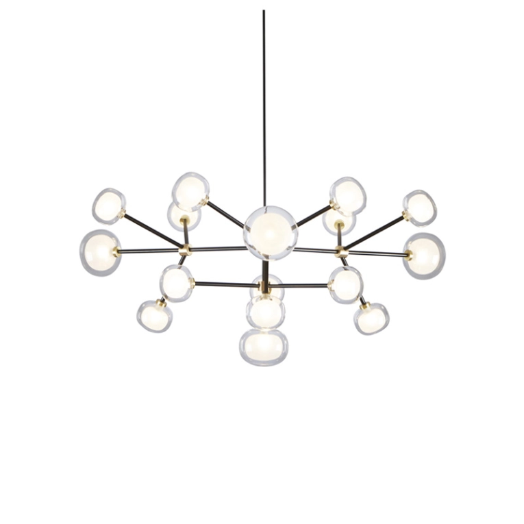 Suspension NABILA 552.16 Laiton brossé / verre transparent TOOY