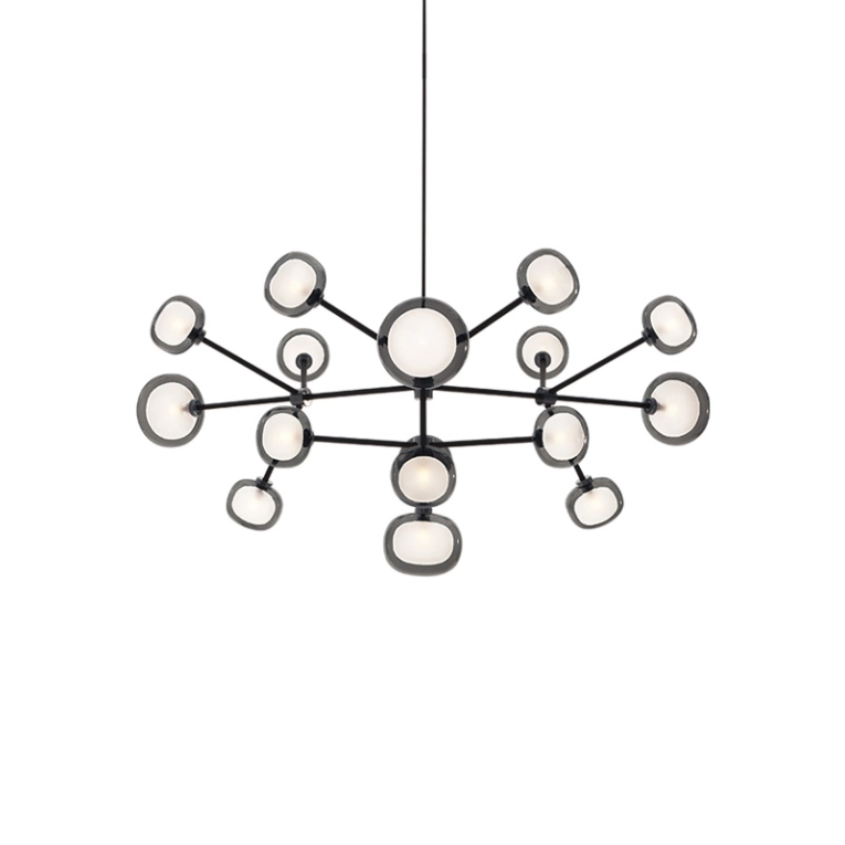 Suspension NABILA 552.16 Chrome noir / verre fumé TOOY