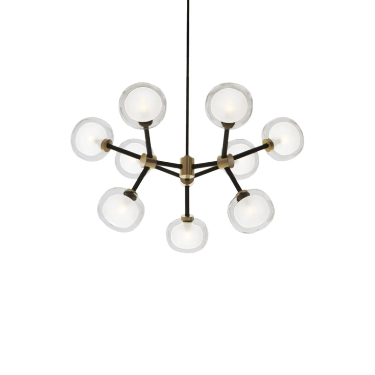 Suspension NABILA 552.19 Laiton brossé / verre transparent TOOY