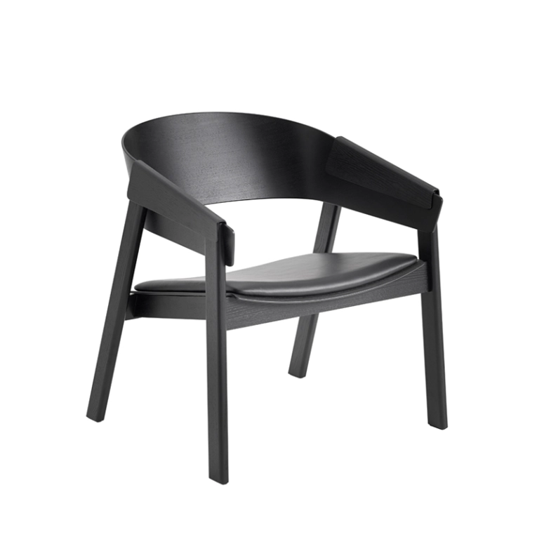 Fauteuil COVER LOUNGE assise cuir Noir MUUTO