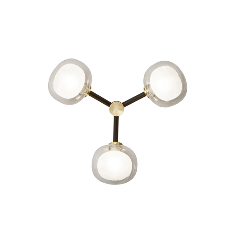 Applique NABILA 552.73 Laiton brossé / verre transparent TOOY