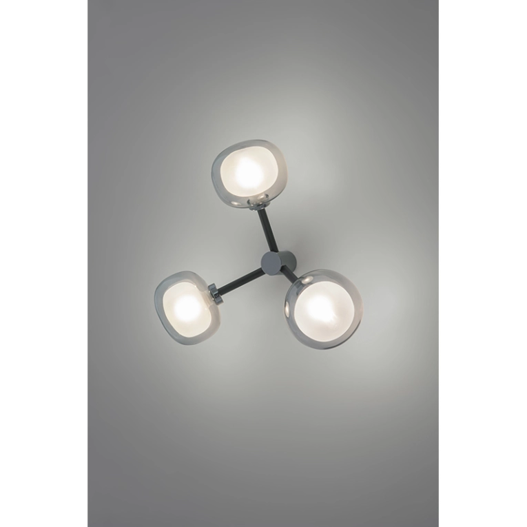 Applique NABILA 552.73 Chrome noir / verre fumé TOOY