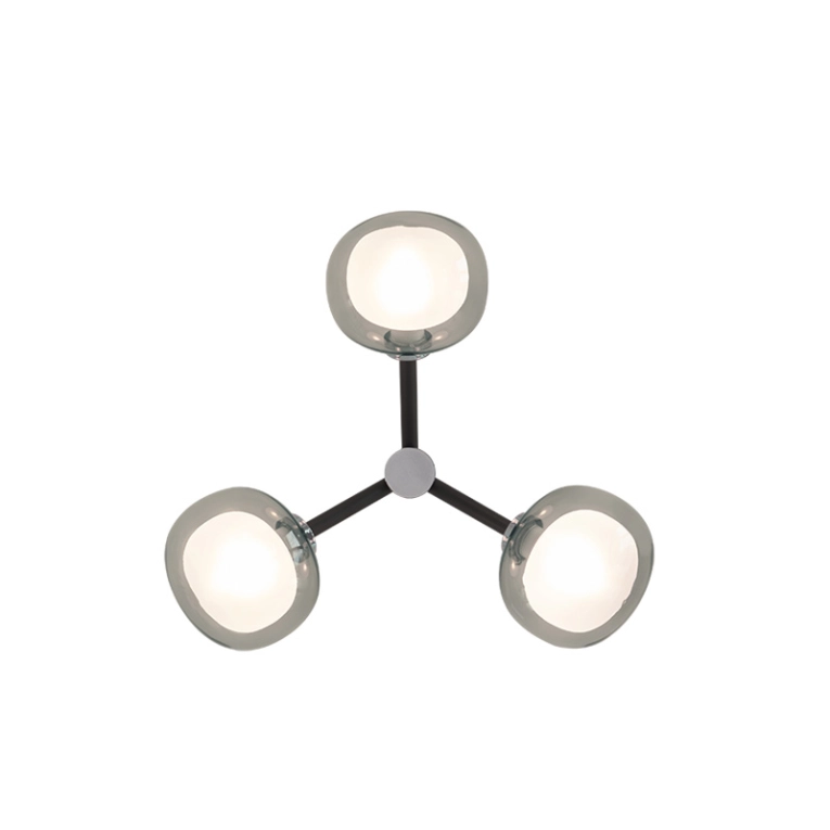 Applique NABILA 552.73 Chrome noir / verre fumé TOOY