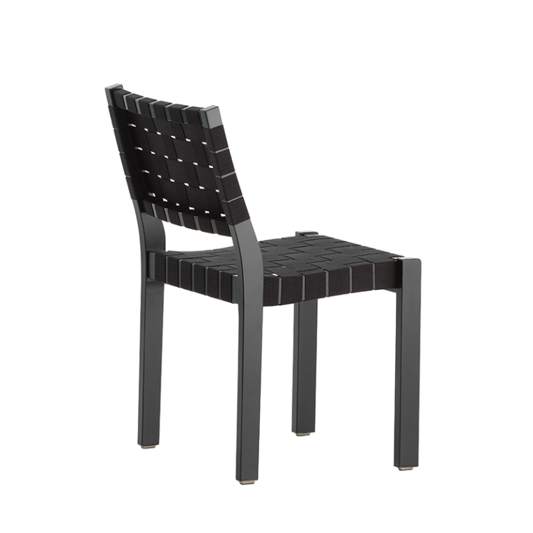 Chaise 611 Bouleau noir / lin noir/noir ARTEK