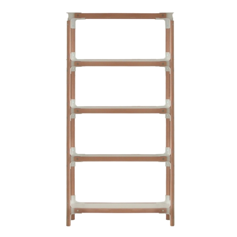 Etagère STEELWOOD SHELVING SYSTEM 5 plateaux 1 module Blanc, bois MAGIS