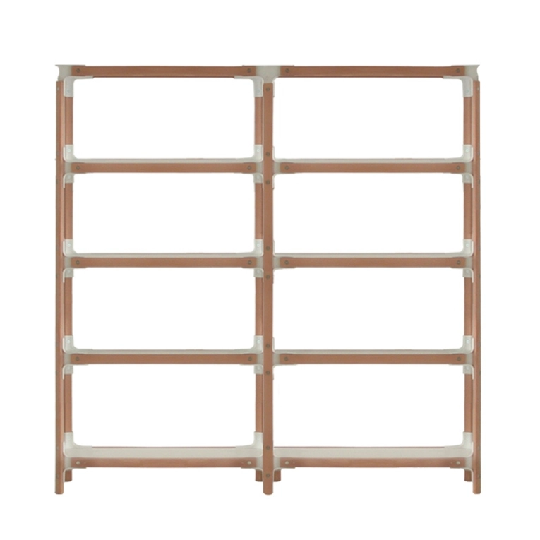 Etagère STEELWOOD SHELVING SYSTEM 5 plateaux 2 modules Blanc, bois MAGIS