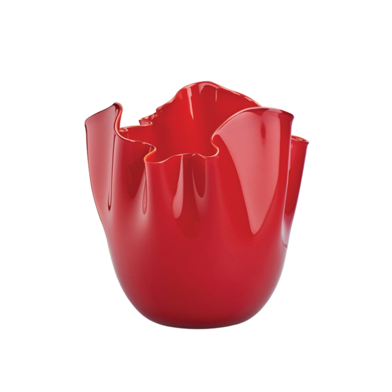 Vase FAZZOLETTO  OPALINO Rouge VENINI