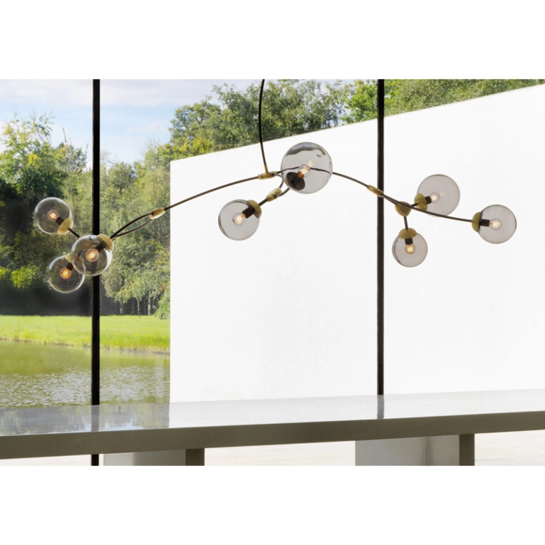 Suspension IVY 8 Fumé/ laiton CTO LIGHTING