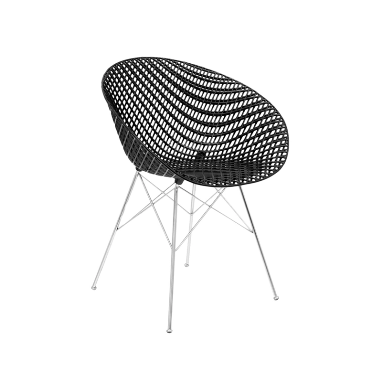 Chaise SMATRIK Noir/  chrome KARTELL