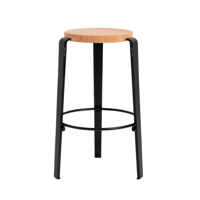 Tabouret haut MI LOU Chêne Noir graphite TIPTOE