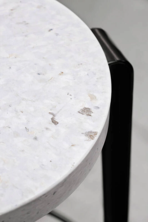 Tabouret haut MI LOU Plastique Recyclé Venezia Noir graphite TIPTOE