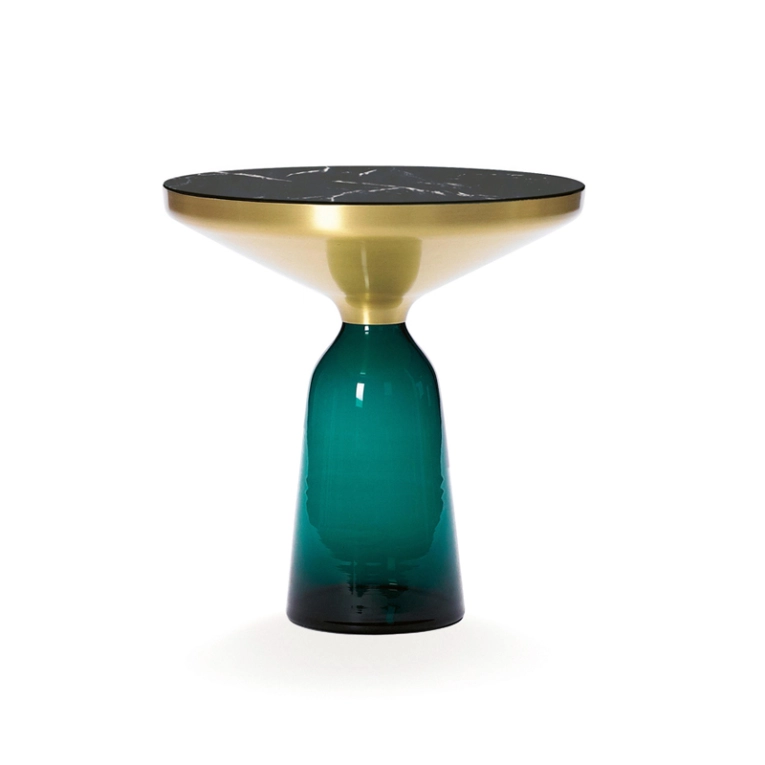 Table d'appoint guéridon BELL SIDE Marbre Vert émeraude CLASSICON