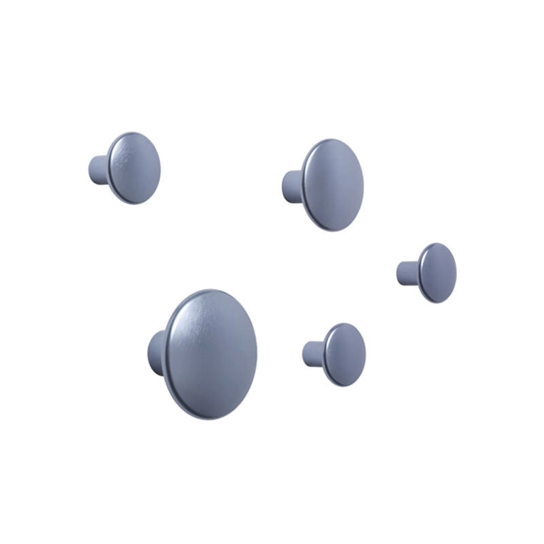 Patère Design Set de 5 patères DOTS METAL Bleu clair MUUTO