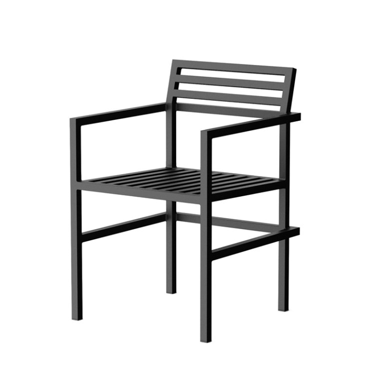 Chaise extérieur Chaise avec accoudoirs 19 OUTDOORS Noir NINE