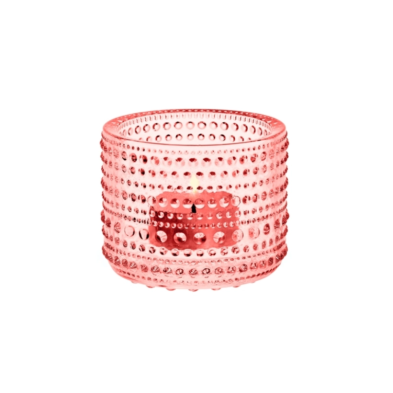 Photophore, bougeoir et bougie Photophore KASTEHELMI Rose saumon IITTALA