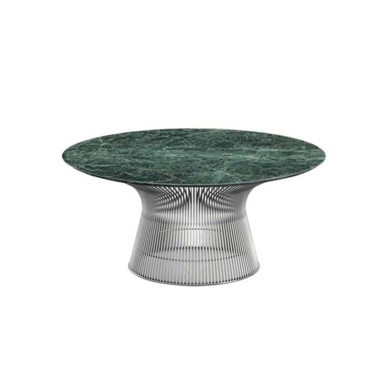 Table basse PLATNER Ø 91,5 Marbre Vert Alpi KNOLL