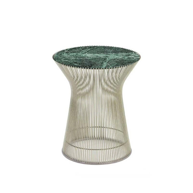 Table d'appoint guéridon PLATNER Ø 40 Marbre Vert Alpi KNOLL