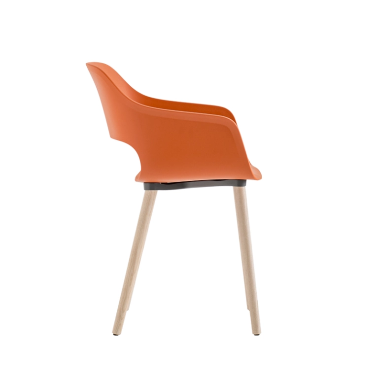 Chaise BABILA ARMCHAIR 2755 Orange/ frêne blanchi PEDRALI