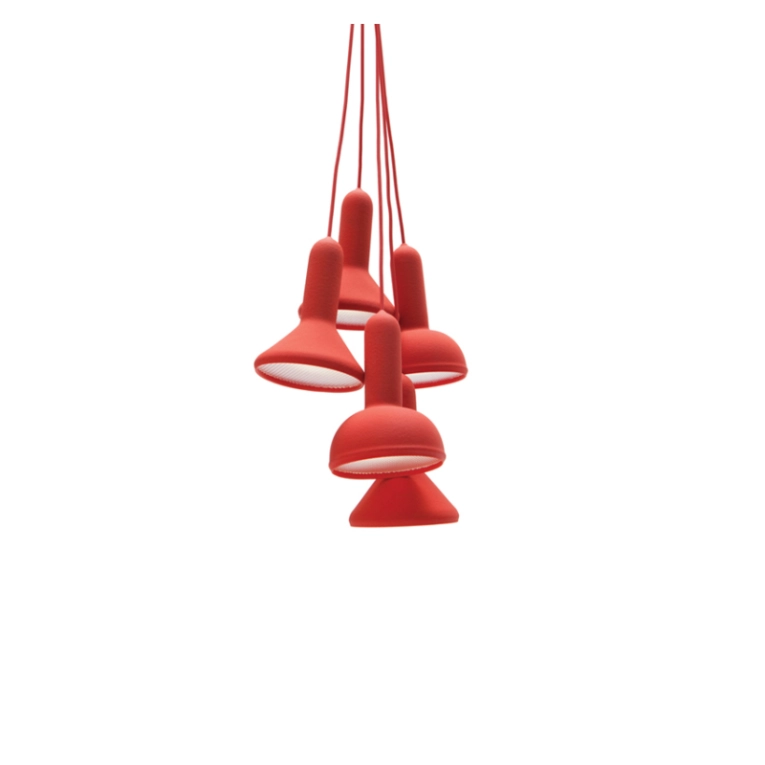 Suspension TORCH BUNCH S5 Rouge / câble rouge ESTABLISHED & SONS