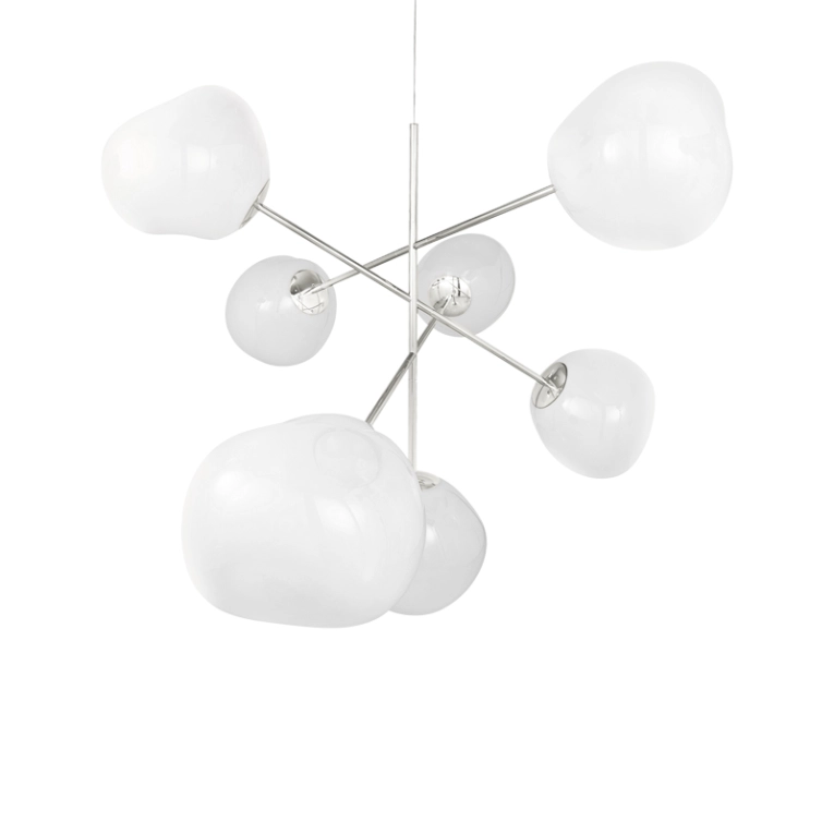 Suspension MELT CHANDELIER LARGE Opalin/ chrome TOM DIXON