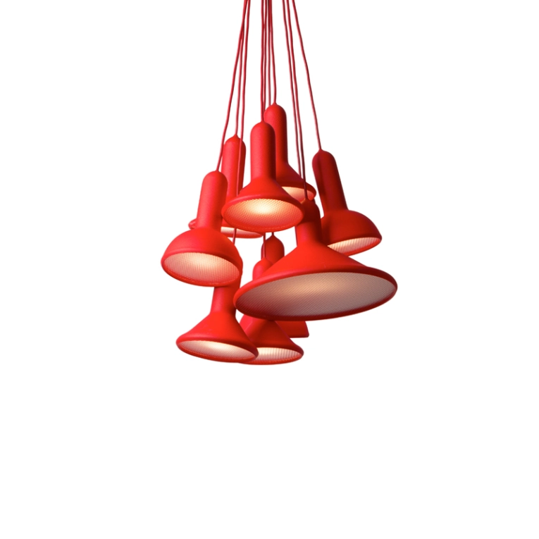 Suspension TORCH BUNCH S10 Rouge / câble rouge ESTABLISHED & SONS