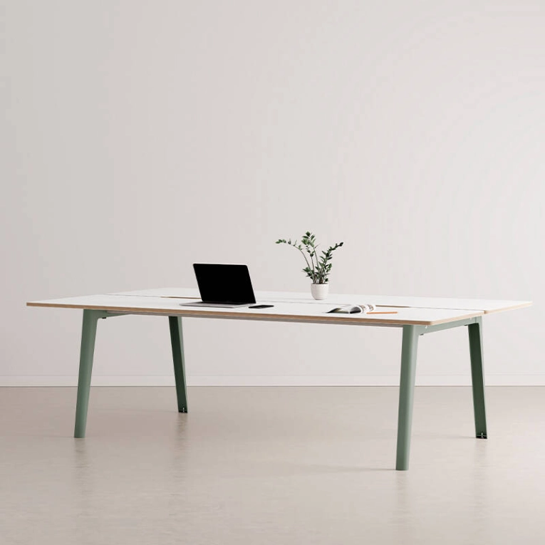 Bench Bench NEW MODERN 4 places Stratifié Blanc Gris Eucalyptus TIPTOE