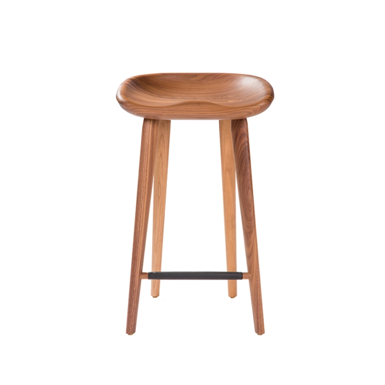 Tabouret haut TRACTOR STOOL H 63 Noyer BASSAMFELLOWS