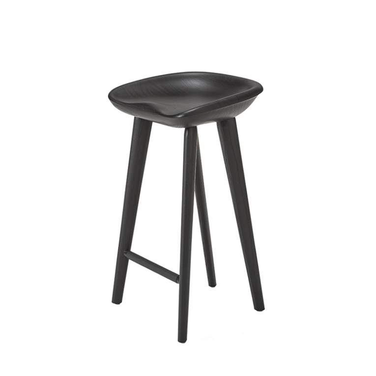 Tabouret haut TRACTOR STOOL H 63 Frêne ébène BASSAMFELLOWS