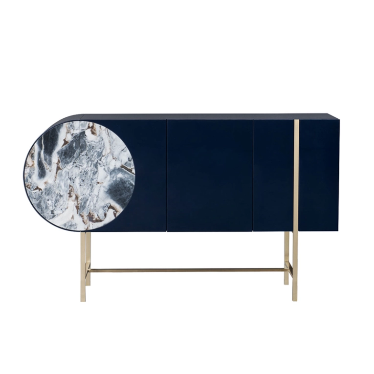 Meuble de rangement SELENE Bleu/ marbre Ocean Storm BAXTER MADE IN ITALY